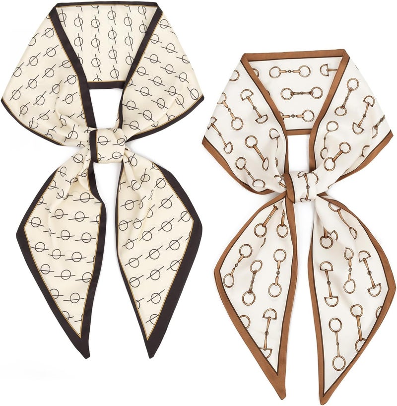 vimate Hair Scarf for Women Fashion Satin Silky Feeling Neck Scarf Bag Purse Scarf for Handbag Handle Etc - Image 1